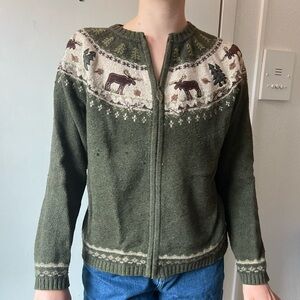 Minnesota moose wool sweater/cardigan
